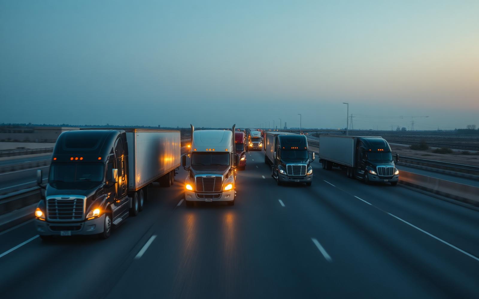 G2g verified freight trucks on the highway